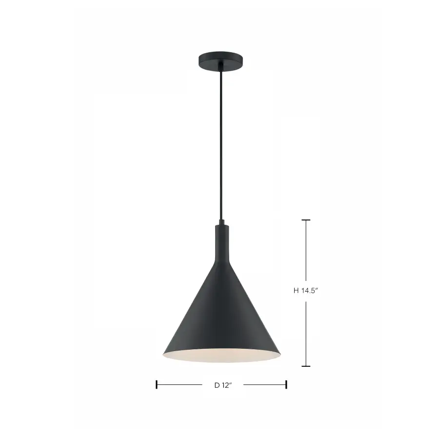 Lightcap Large Pendant - Matte Black - Image 6