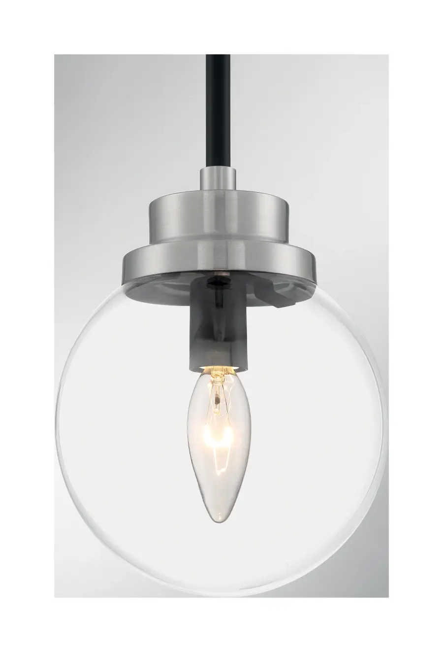 Axis 1-Light Pendant - Matte Black with Brushed Nickel Accents - Image 3