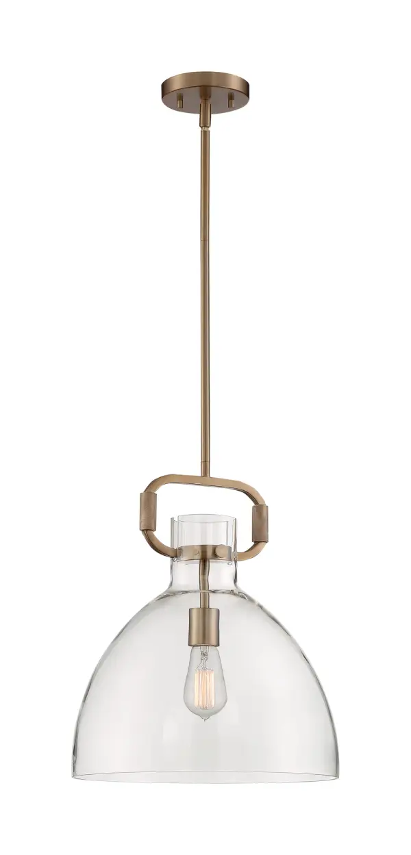 Teresa Bell Pendant - Burnished Brass with Clear Glass - Image 2
