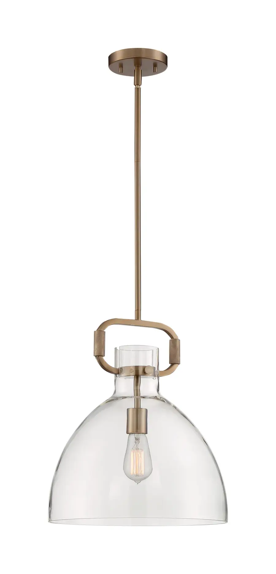 Teresa Bell Pendant - Burnished Brass with Clear Glass - Image 2