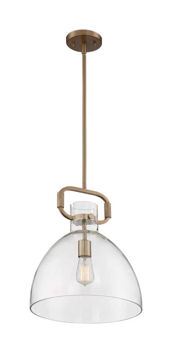 Teresa Bell Pendant - Burnished Brass with Clear Glass - Image 3
