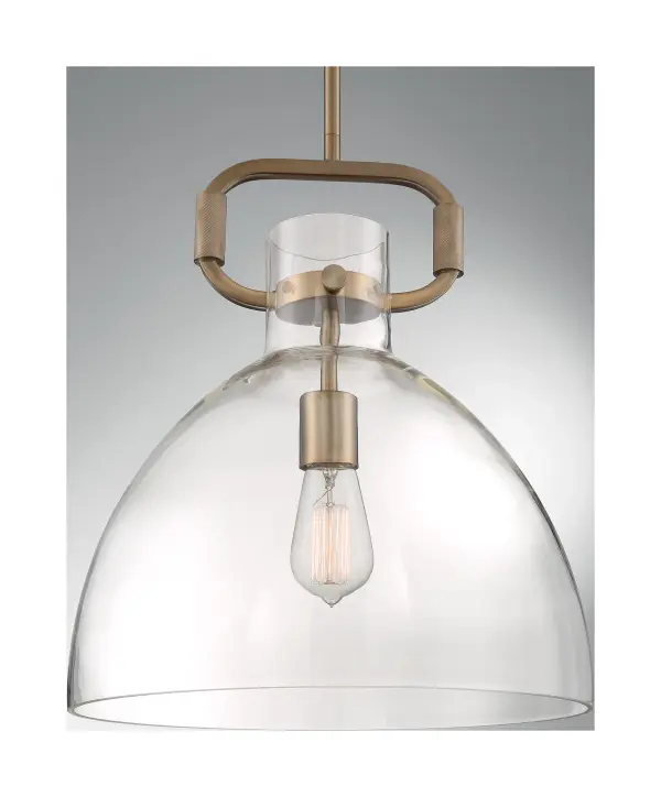 Teresa Bell Pendant - Burnished Brass with Clear Glass - Image 4