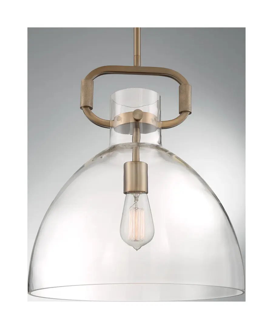 Teresa Bell Pendant - Burnished Brass with Clear Glass - Image 4