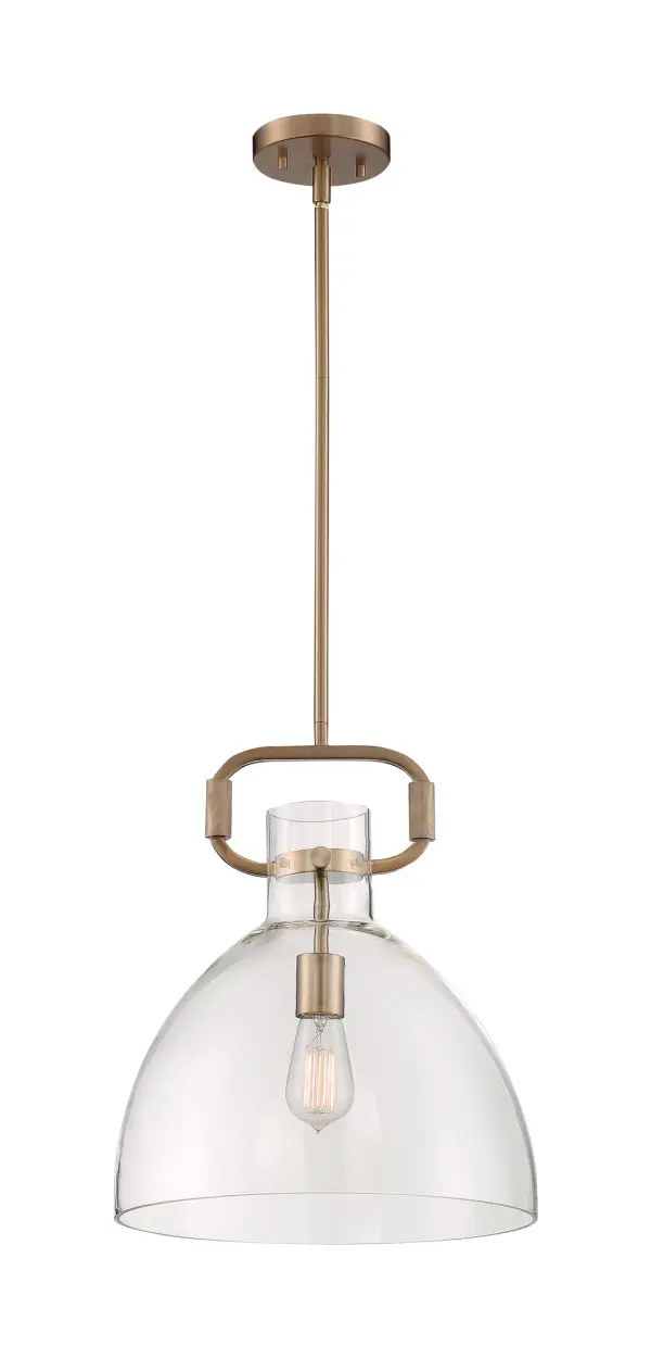 Teresa Bell Pendant - Burnished Brass with Clear Glass - Image 5