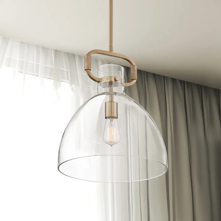 Teresa Bell Pendant - Burnished Brass with Clear Glass - Image 7
