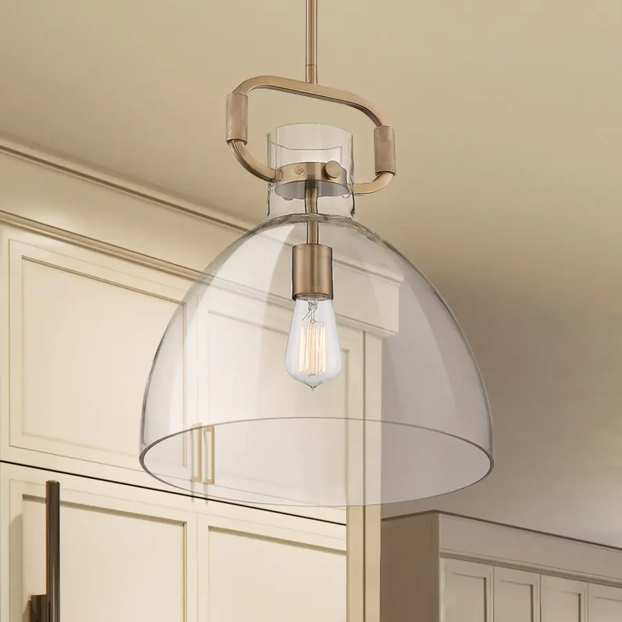 Teresa Bell Pendant - Burnished Brass with Clear Glass - Image 9