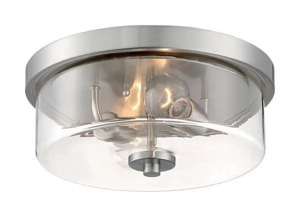 Sommerset 2-Light Flush Mount in Brushed Nickel with Clear Glass - Image 4