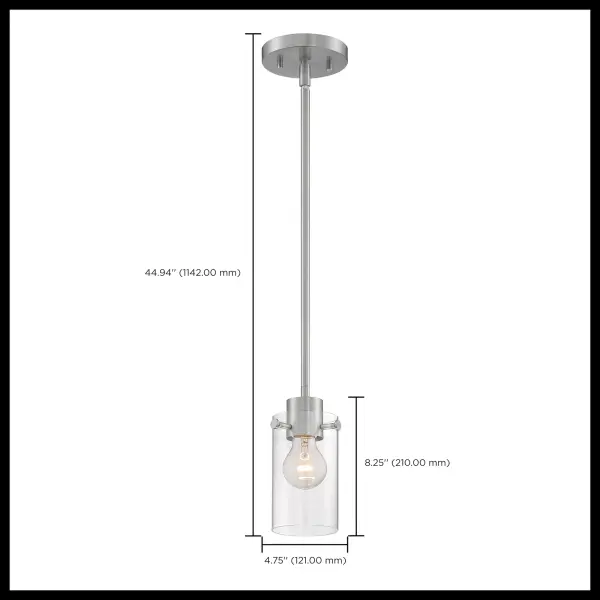 Sommerset Mini Pendant - Brushed Nickel with Clear Glass - Image 6