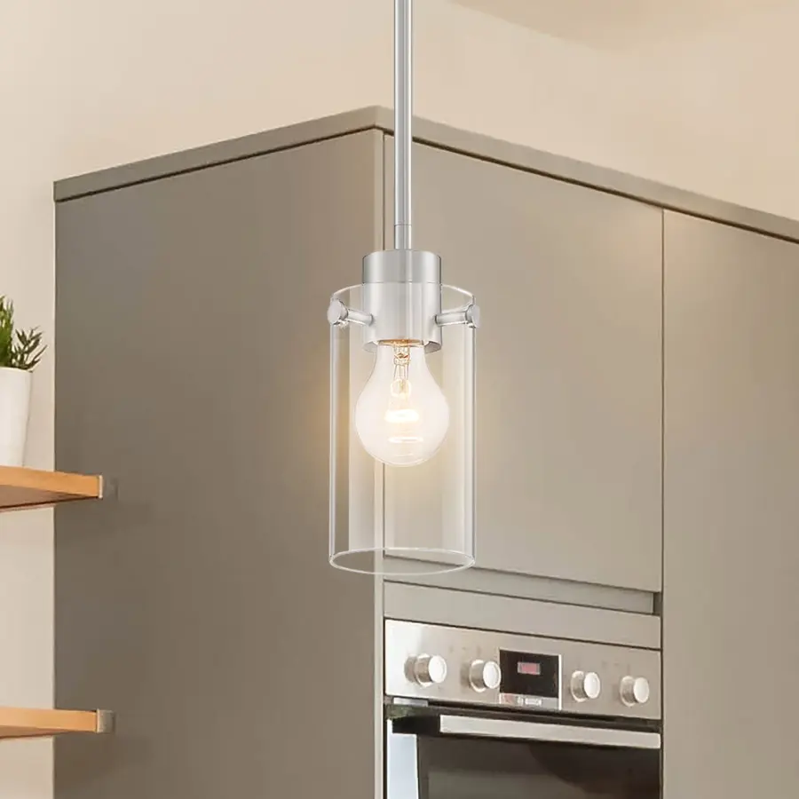 Sommerset Mini Pendant - Brushed Nickel with Clear Glass - Image 10