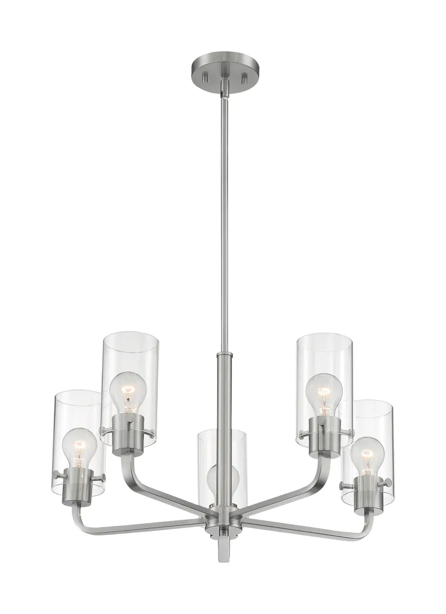 Sommerset 5-Light Chandelier in Brushed Nickel with Clear Glass - Image 2