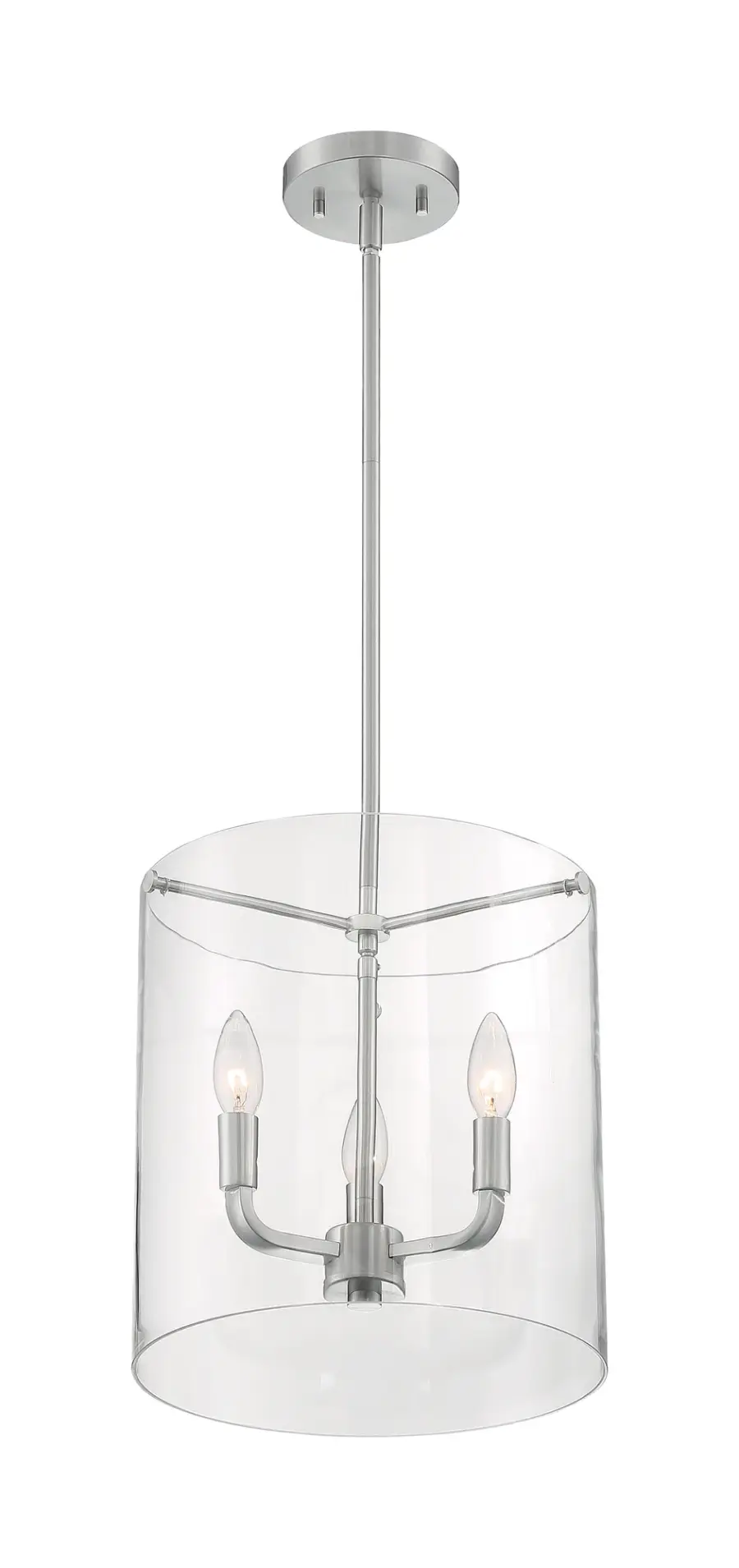 Sommerset 3-Light Pendant in Brushed Nickel with Clear Glass - Image 2