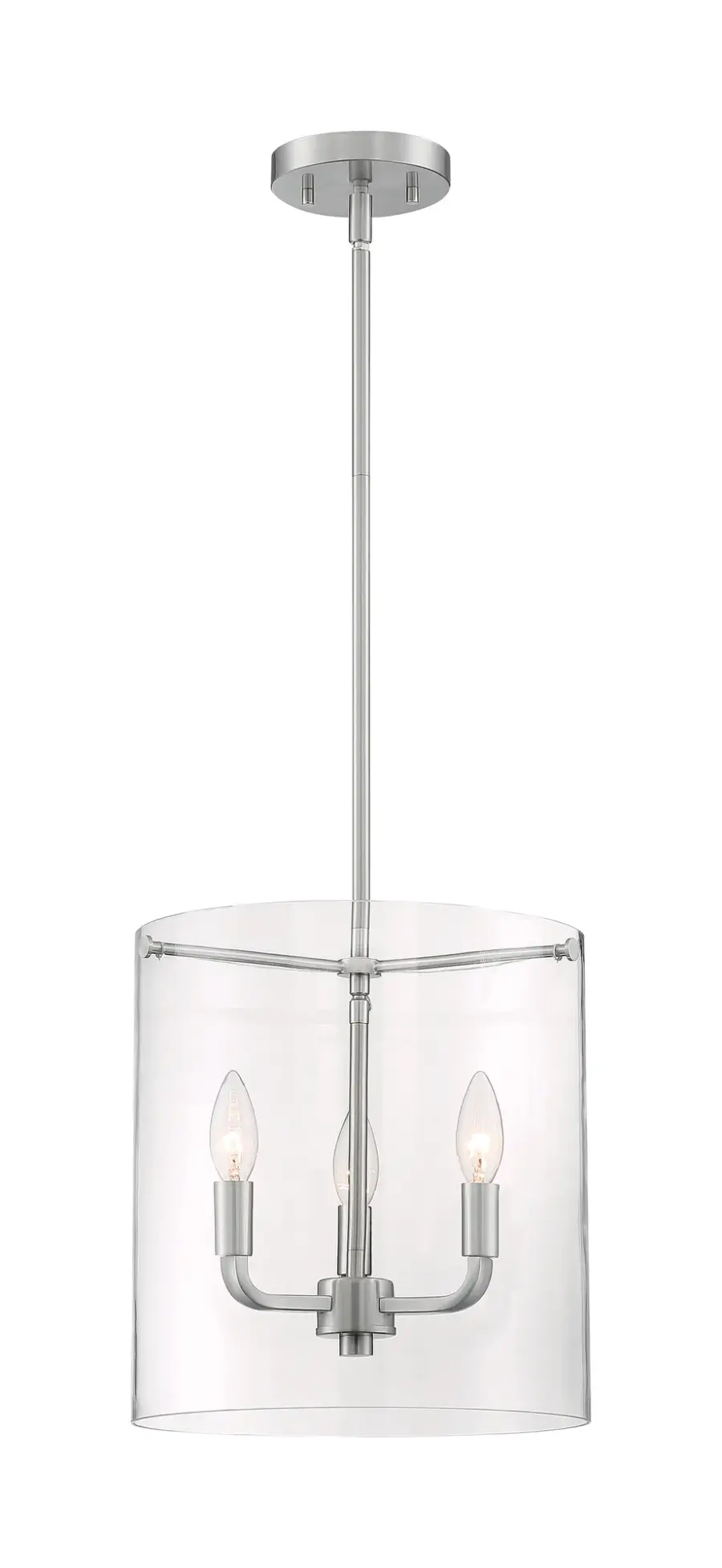 Sommerset 3-Light Pendant in Brushed Nickel with Clear Glass - Image 3