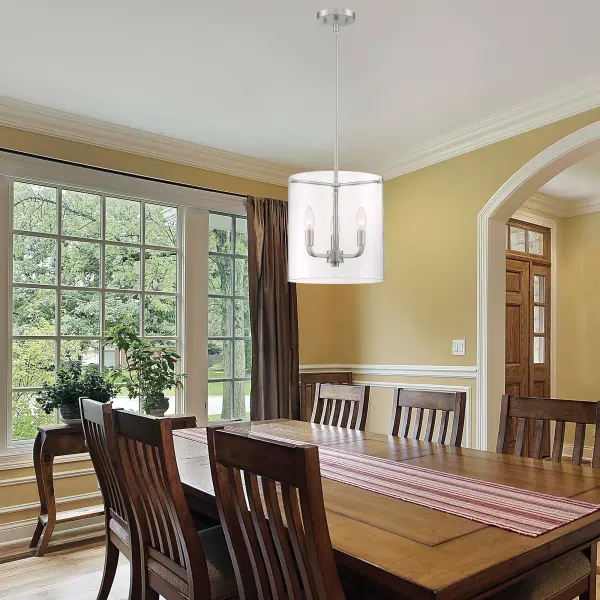 Sommerset 3-Light Pendant in Brushed Nickel with Clear Glass - Image 5