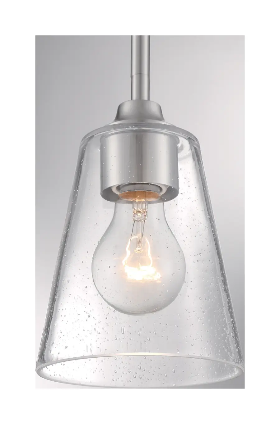 Bransel Mini Pendant - Brushed Nickel with Clear Seeded Glass - Image 3