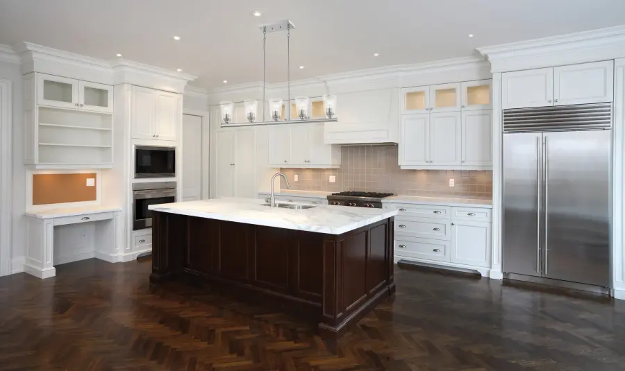 Bransel 5-Light Island Pendant in Brushed Nickel with Clear Seeded Glass - Image 5