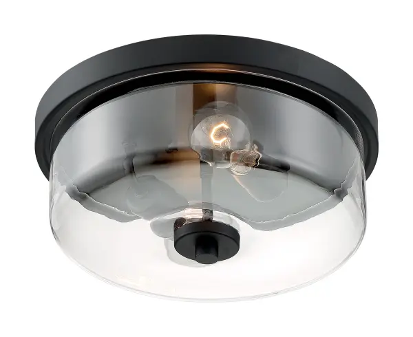 Sommerset 2-Light Flush Mount in Matte Black with Clear Glass - Image 2