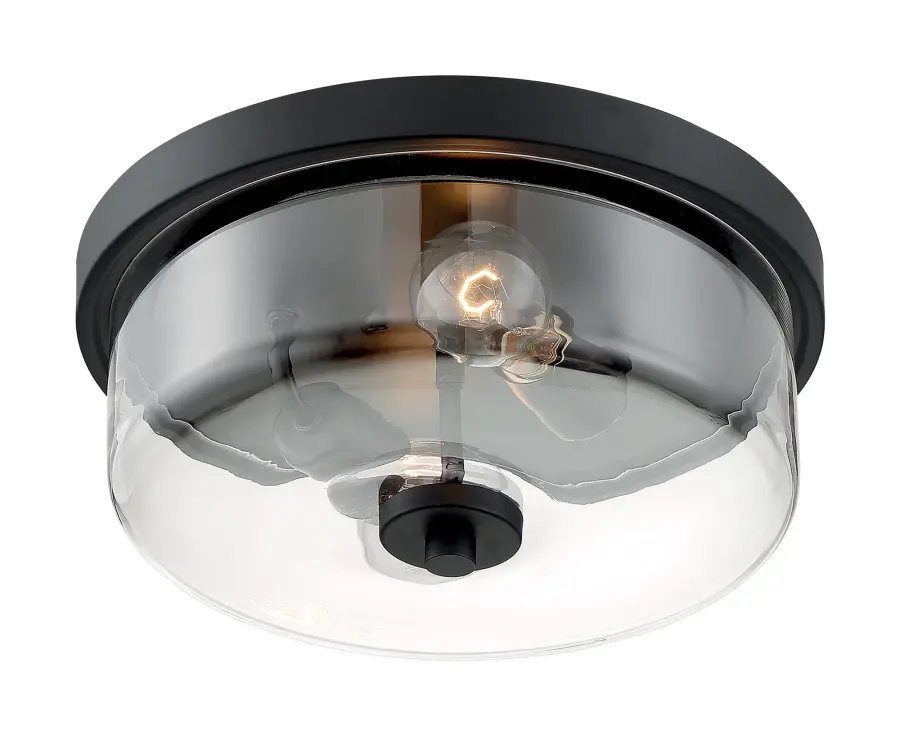 Sommerset 2-Light Flush Mount in Matte Black with Clear Glass - Image 2