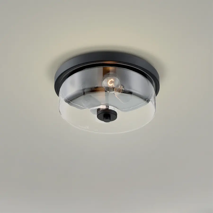 Sommerset 2-Light Flush Mount in Matte Black with Clear Glass - Image 6