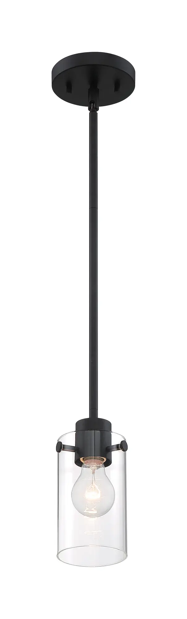Sommerset Mini Pendant - Matte Black with Clear Glass - Image 1