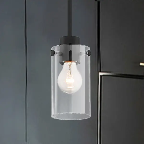 Sommerset Mini Pendant - Matte Black with Clear Glass - Image 11