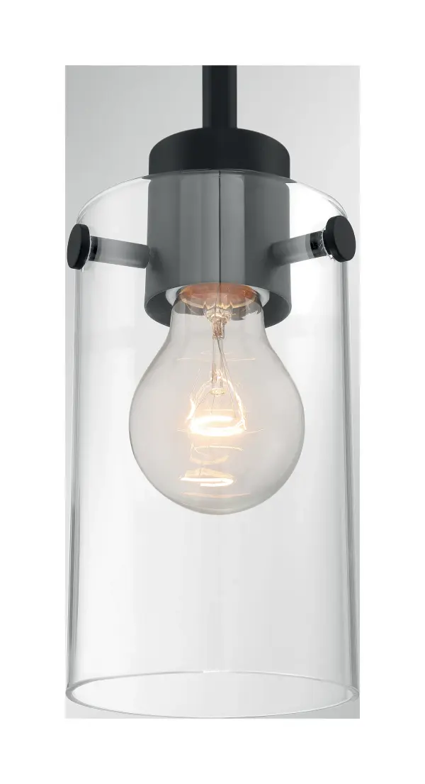 Sommerset Mini Pendant - Matte Black with Clear Glass - Image 3