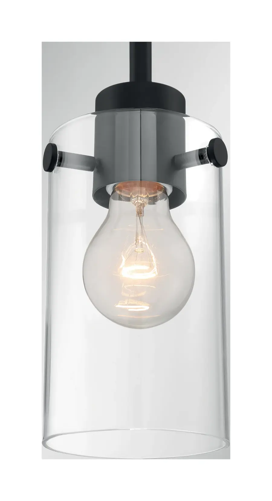 Sommerset Mini Pendant - Matte Black with Clear Glass - Image 3
