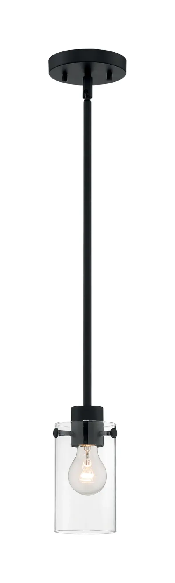 Sommerset Mini Pendant - Matte Black with Clear Glass - Image 4