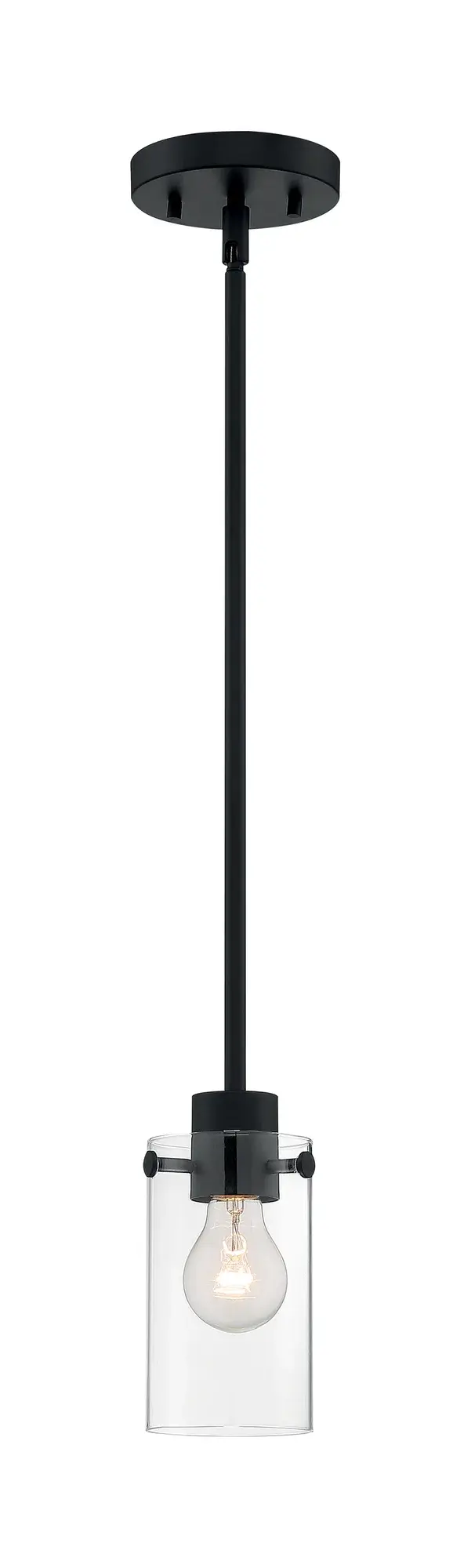 Sommerset Mini Pendant - Matte Black with Clear Glass - Image 4
