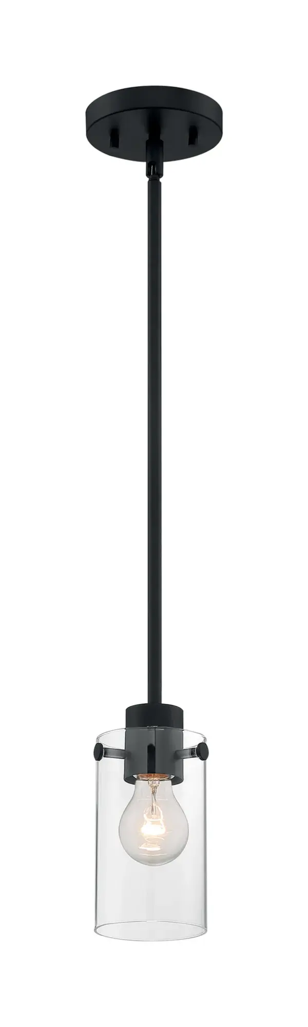 Sommerset Mini Pendant - Matte Black with Clear Glass - Image 5