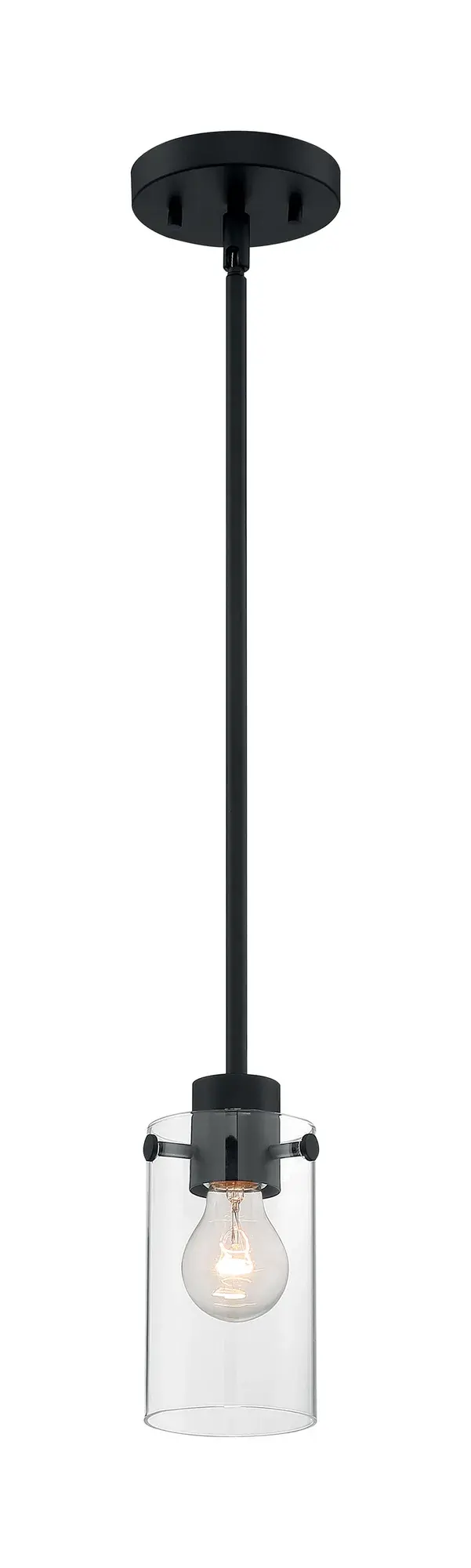 Sommerset Mini Pendant - Matte Black with Clear Glass - Image 5