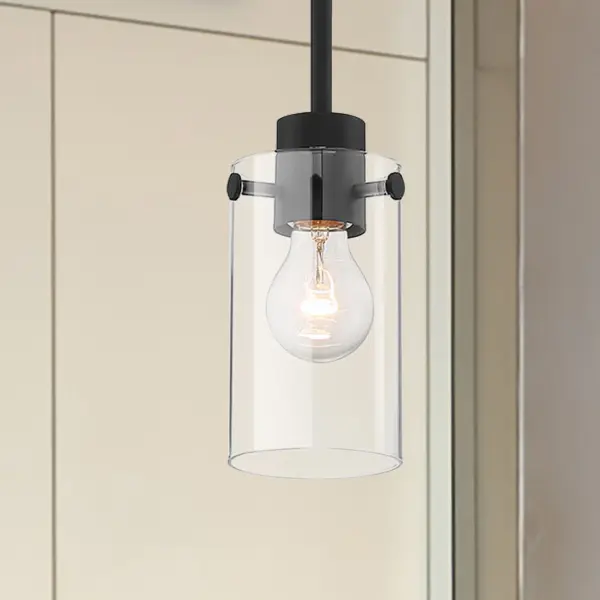Sommerset Mini Pendant - Matte Black with Clear Glass - Image 8