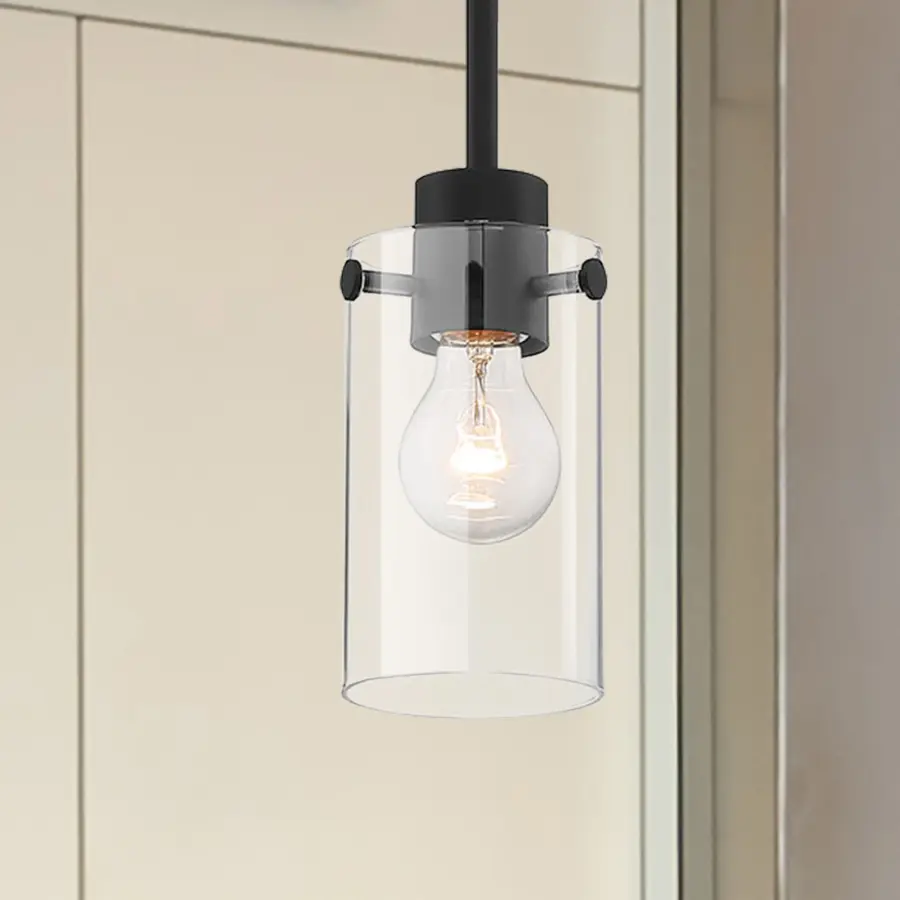 Sommerset Mini Pendant - Matte Black with Clear Glass - Image 8