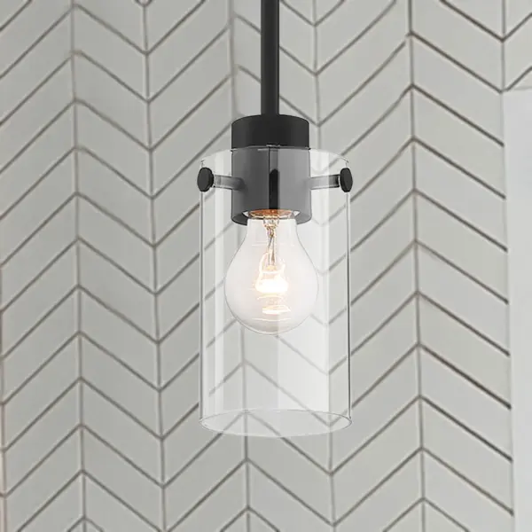 Sommerset Mini Pendant - Matte Black with Clear Glass - Image 10
