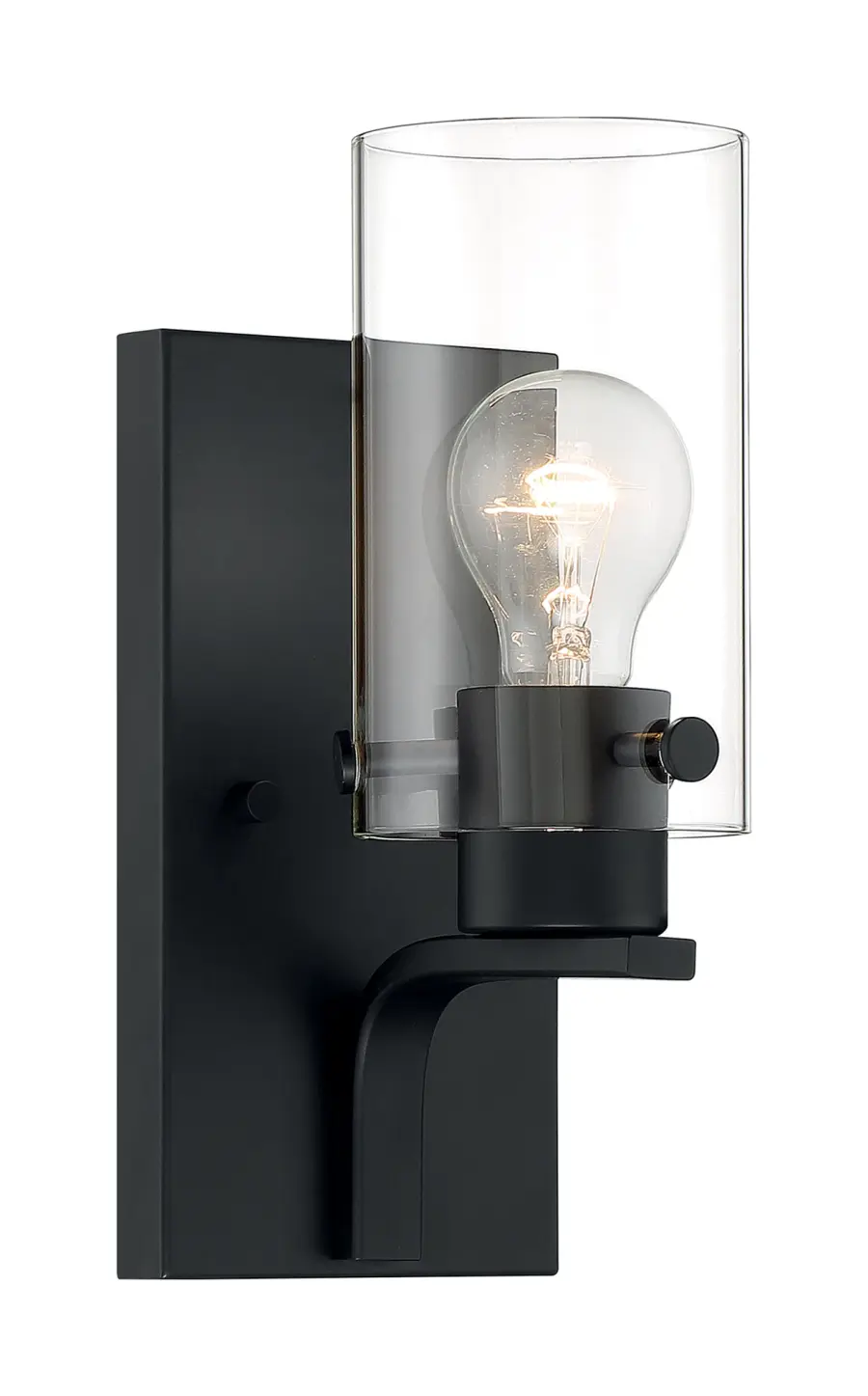 Sommerset 1-Light Vanity Fixture in Matte Black with Clear Glass - Image 2