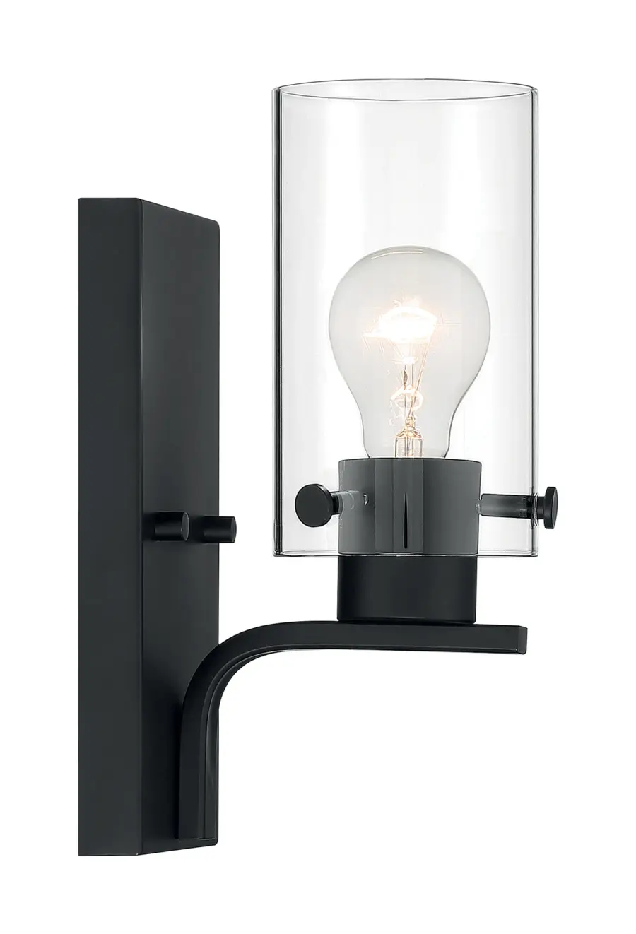 Sommerset 1-Light Vanity Fixture in Matte Black with Clear Glass - Image 4