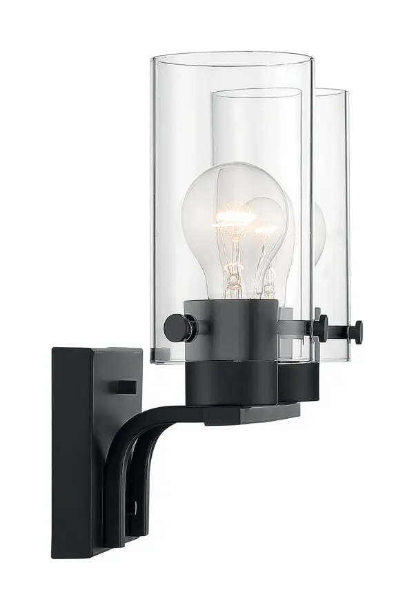 Sommerset 2-Light Vanity Fixture in Matte Black with Clear Glass - Image 4