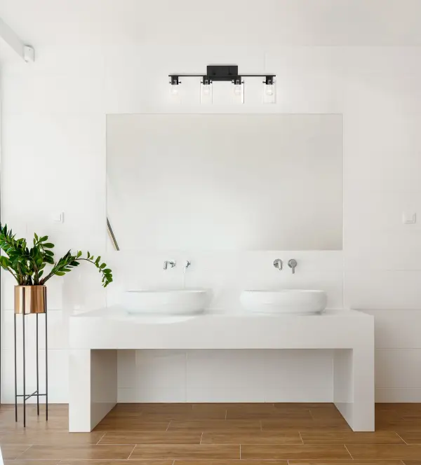 Sommerset 4-Light Vanity Fixture in Matte Black with Clear Glass - Image 8