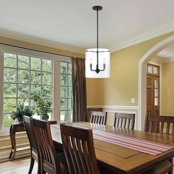 Sommerset 3-Light Pendant in Matte Black with Clear Glass - Image 5