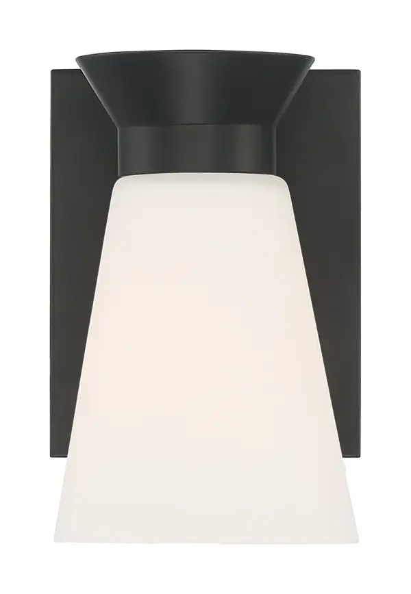 Caleta 1-Light Wall Sconce - Black with Frosted Glass - Image 3
