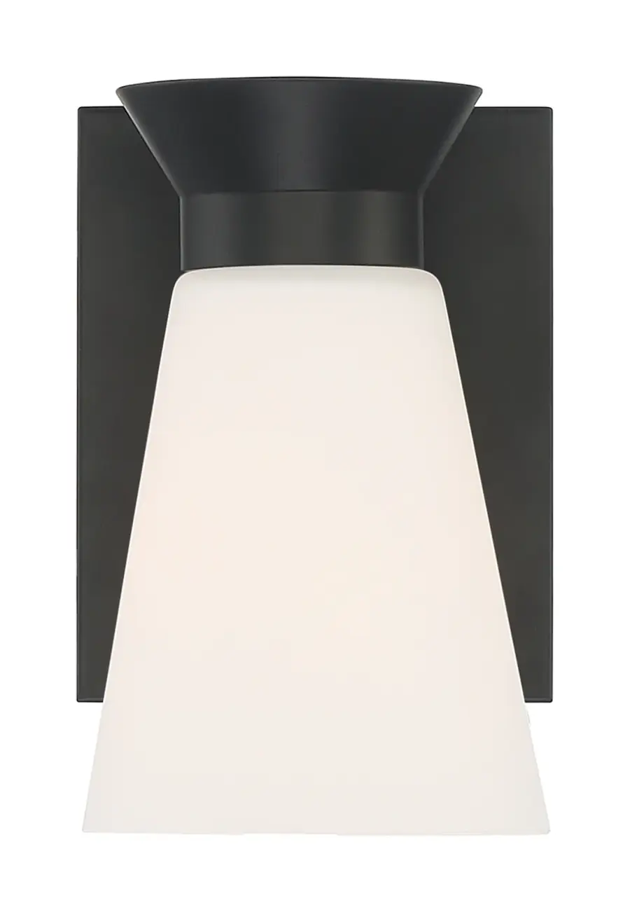Caleta 1-Light Wall Sconce - Black with Frosted Glass - Image 3