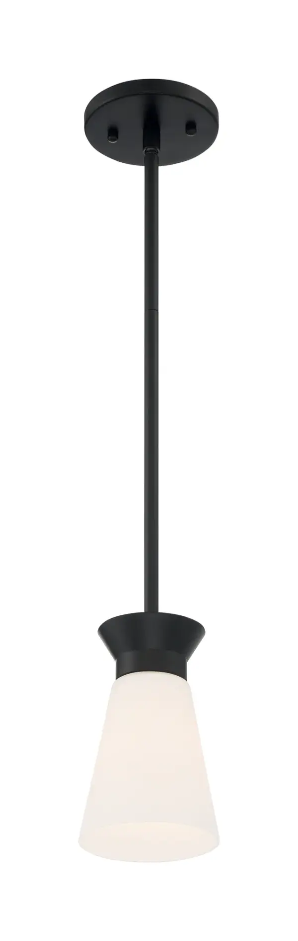Caleta Mini Pendant - Black with Frosted Glass - Image 2
