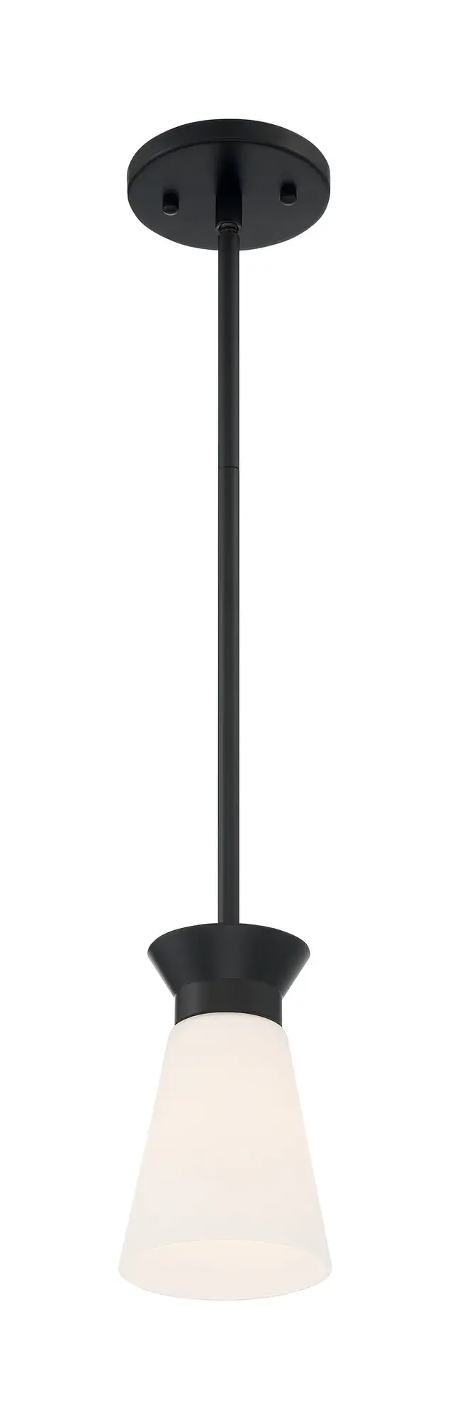 Caleta Mini Pendant - Black with Frosted Glass - Image 2