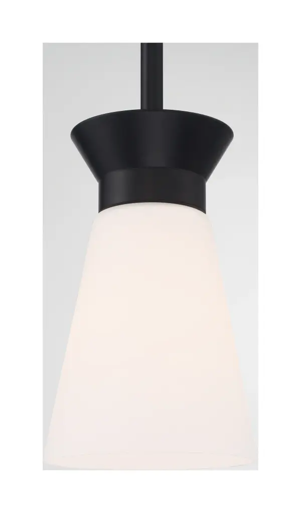 Caleta Mini Pendant - Black with Frosted Glass - Image 3