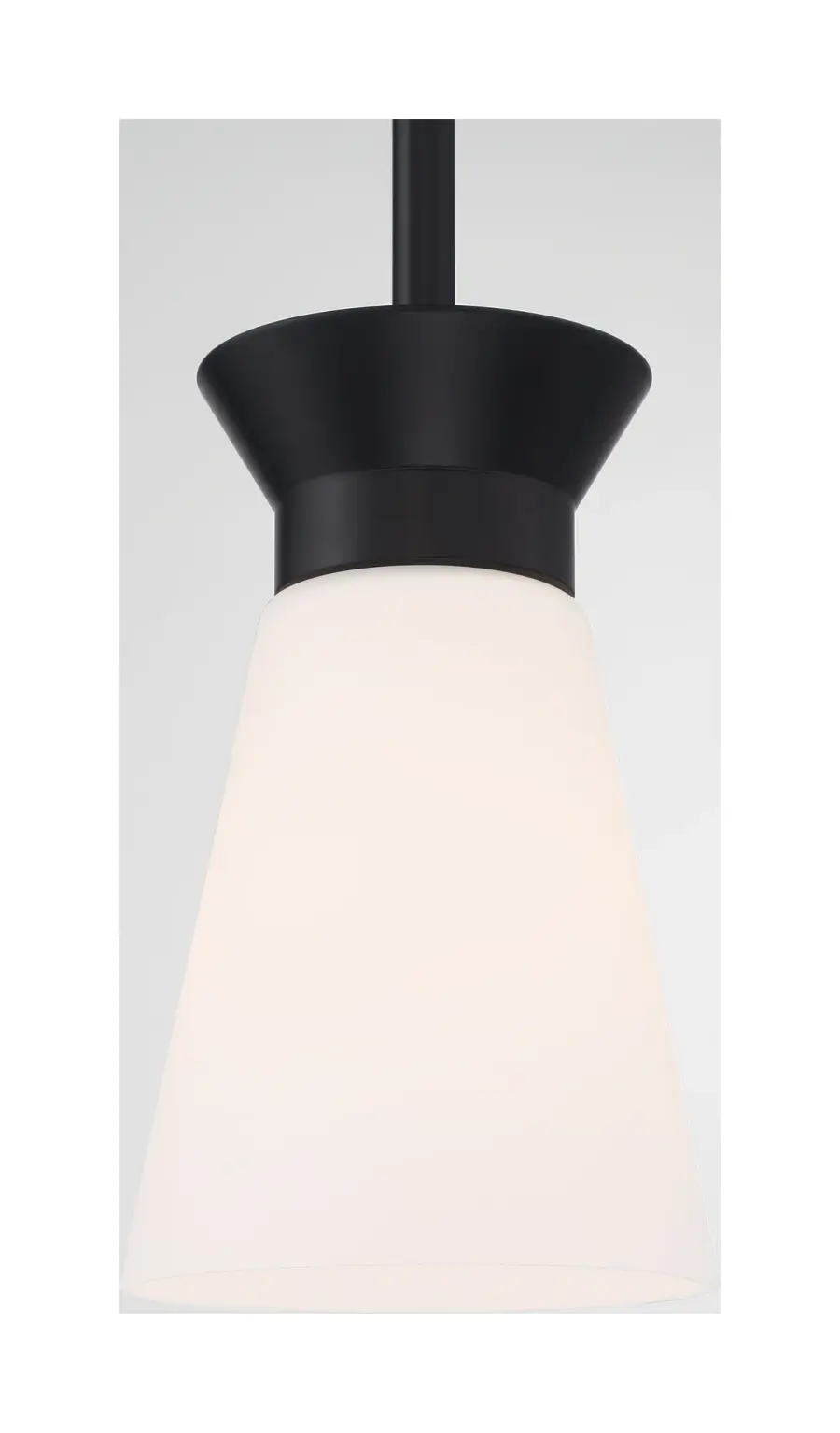 Caleta Mini Pendant - Black with Frosted Glass - Image 3
