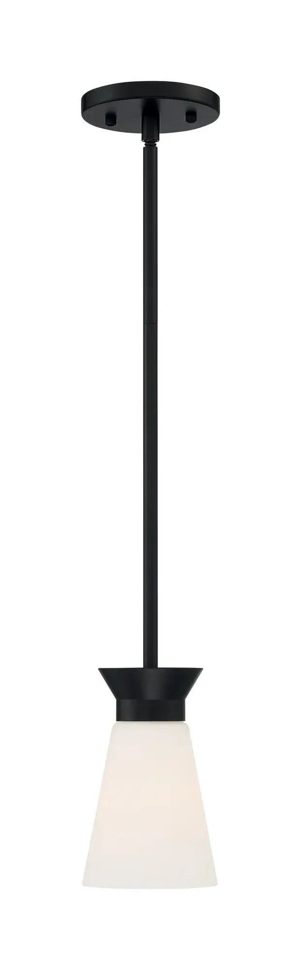 Caleta Mini Pendant - Black with Frosted Glass - Image 4