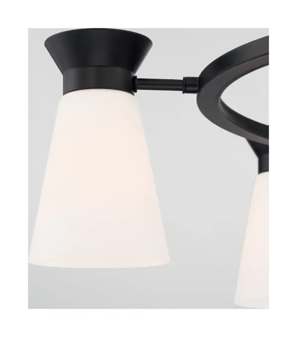 Caleta 5-Light Chandelier in Black with Frosted Glass - Image 3