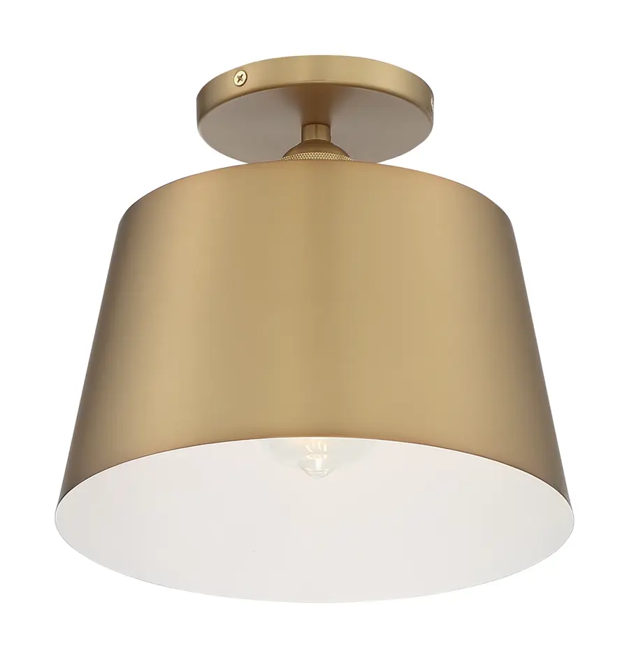 Motif 10" Semi-Flush Mount in Brushed Brass - Image 1