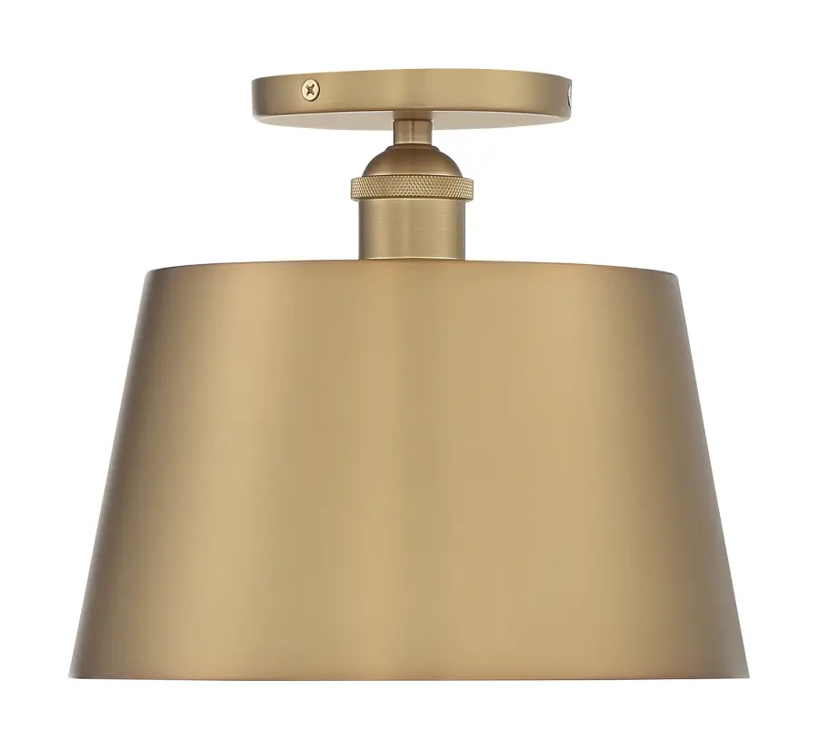 Motif 10" Semi-Flush Mount in Brushed Brass - Image 3