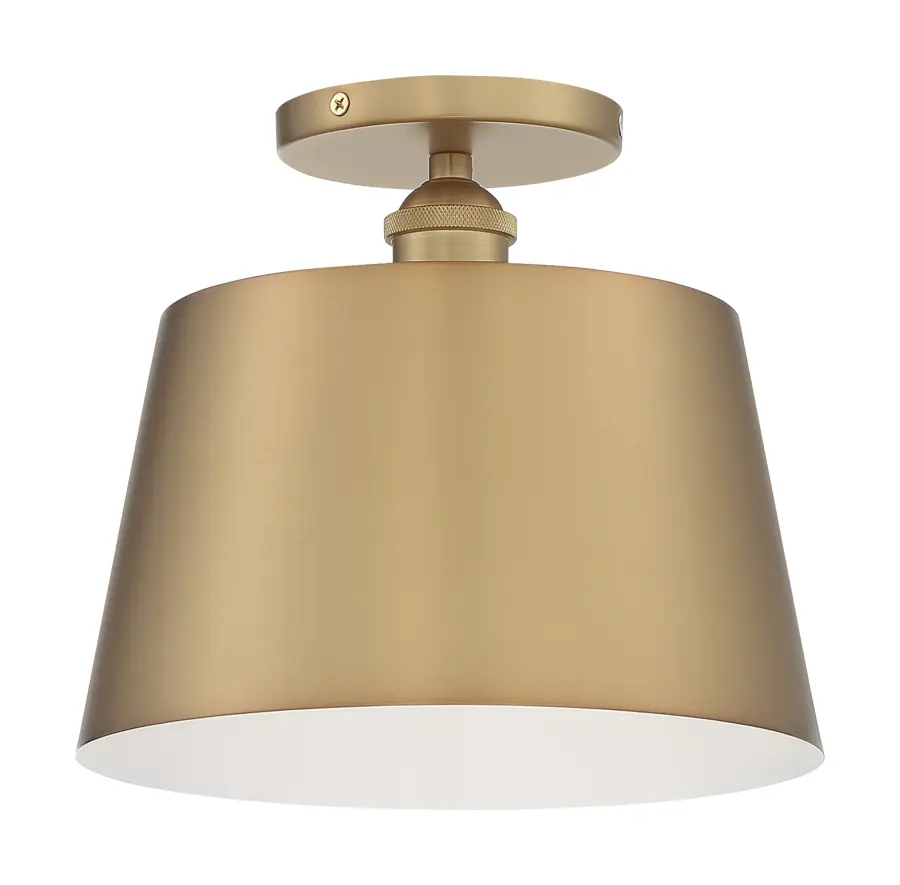 Motif 10" Semi-Flush Mount in Brushed Brass - Image 4