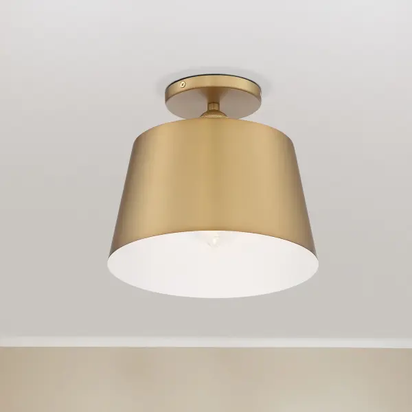 Motif 10" Semi-Flush Mount in Brushed Brass - Image 7